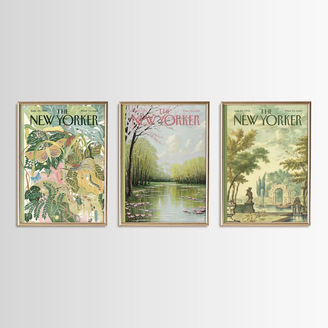 New Yorker Download Green New Yorker Magazine Vintage the New Yorker Print Set New Yorker Poster ... | Etsy (US)