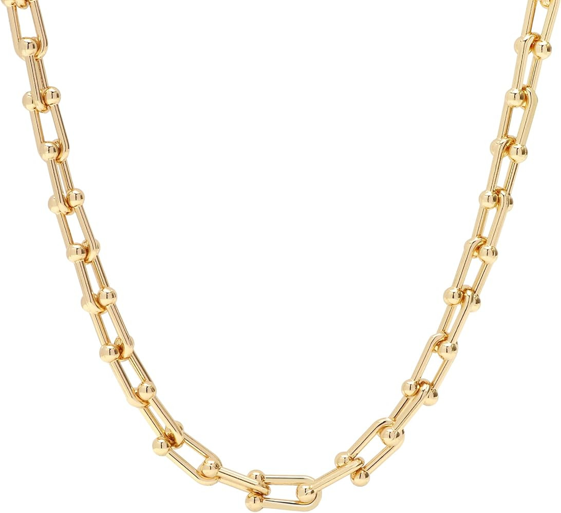 Cuban Choker Necklace Herringbone Snake Necklace Paperclip Chain Layered Necklaces for Women Jewe... | Amazon (US)