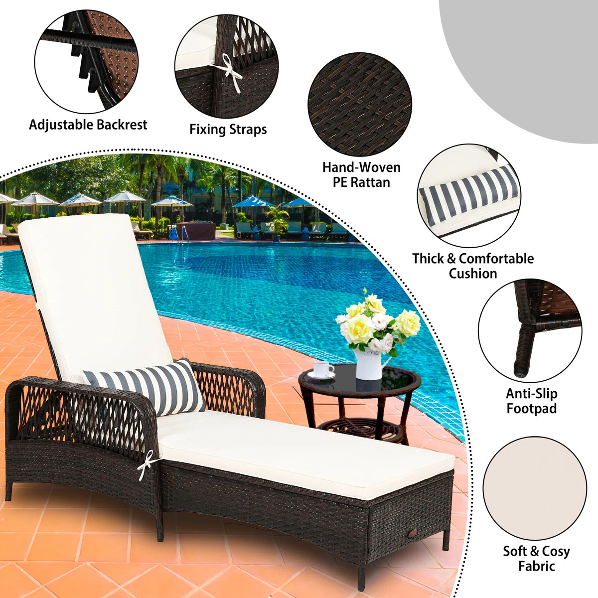 Outdoor Metal Chaise Lounge , Cushion Included | Wayfair North America