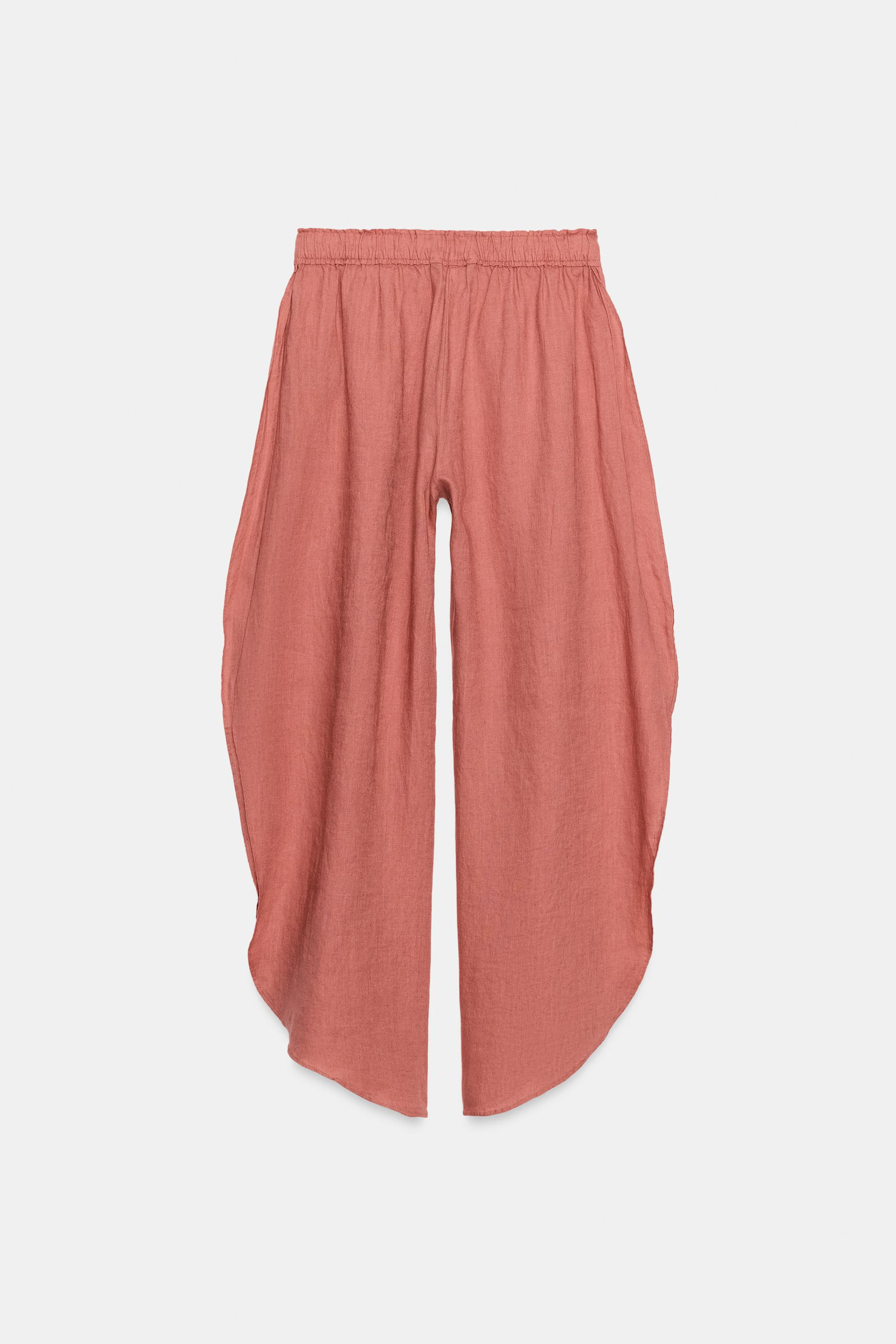 100% LINEN PANTS WITH SIDE VENTS ZW COLLECTION | Zara Canada