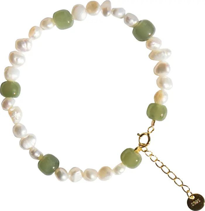 seree Isabelle Pearl and green jade bracelet | Nordstrom | Nordstrom