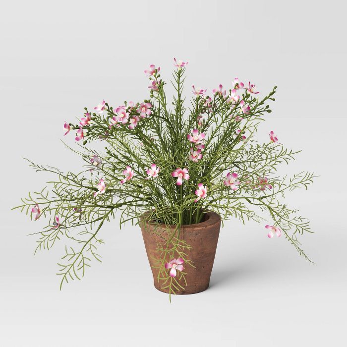 Artificial Small Mixed Florals in Terracotta Pot Green/Pink - Threshold&#8482; designed with Stud... | Target