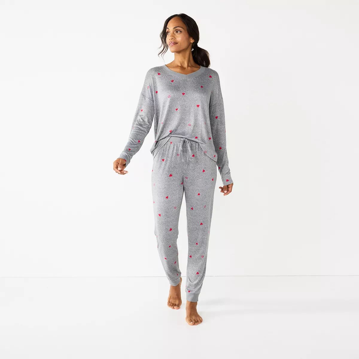 Women's Sonoma Goods For Life® Cozy V-Neck Pajama Top & Pajama Pants Sleep Set | Kohl's