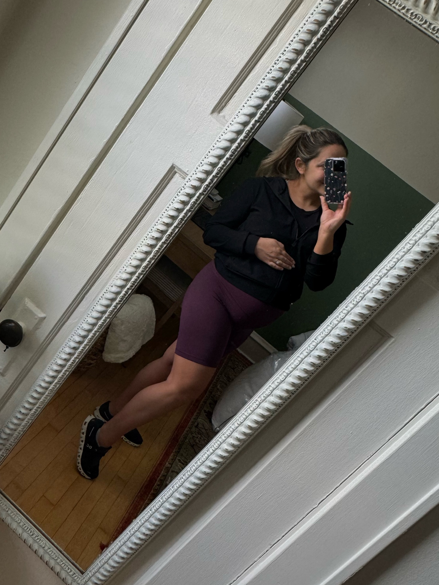 wearing a large in the shorts and medium in the top! 29 weeks pregnant! Super stretchy!!! 

#LTKActive #LTKbump #LTKstyletip