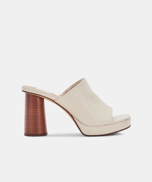 ALYSSA HEELS IN IVORY LEATHER | DolceVita.com