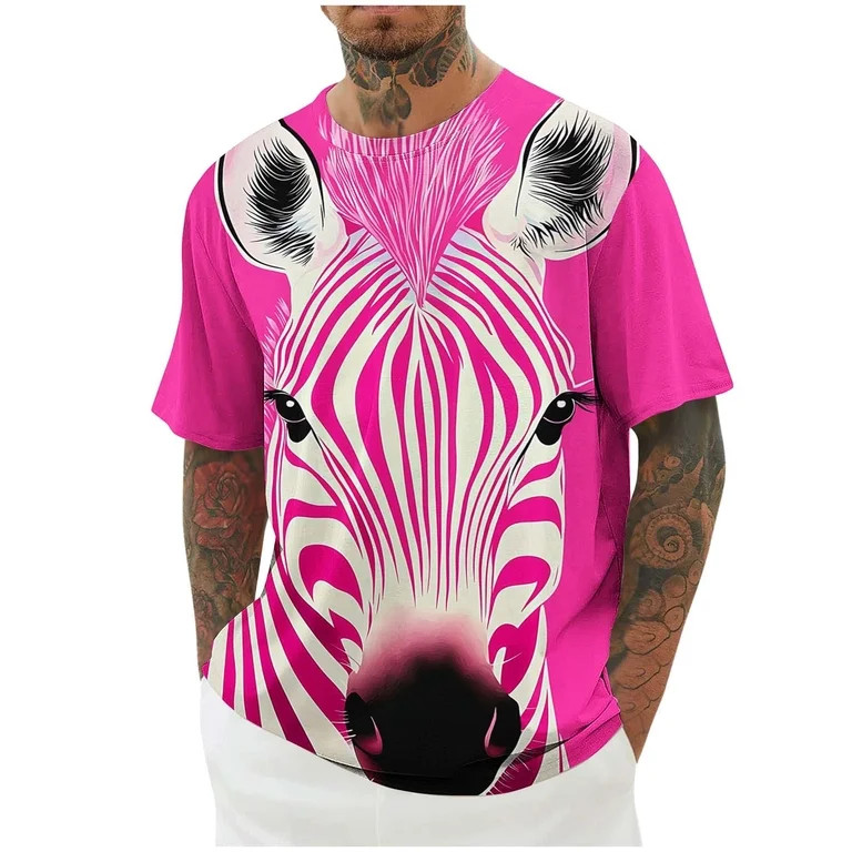BinBiL Men's T Shirt Cotton Short-Sleeve Printed Shirts Round Neck Fashion Graphic Classic Tee Sh... | Walmart (US)