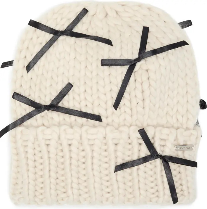 Steve Madden Bowed Out Chunky Knit Beanie | Nordstromrack | Nordstrom Rack