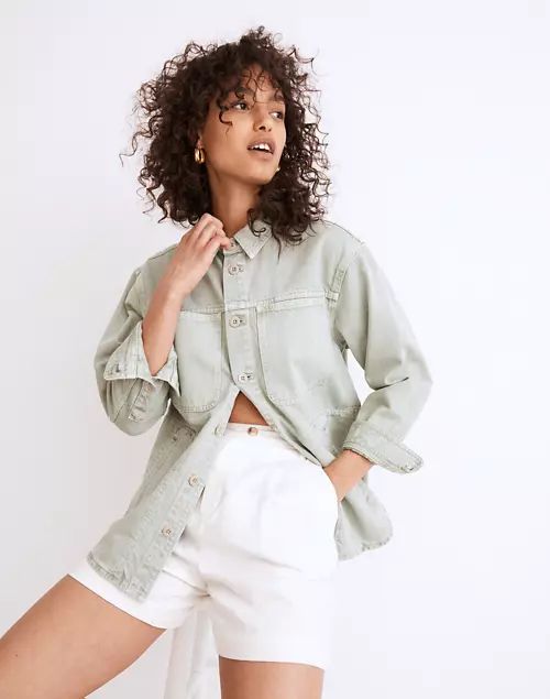 Denim Ames Oversized Shirt-Jacket: Garment-Dyed Edition | Madewell