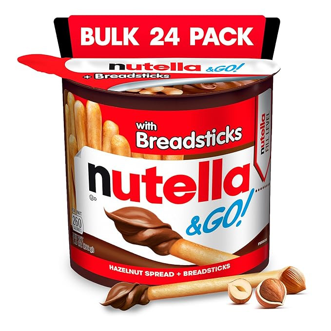 Nutella & GO! Bulk 24 Pack, Hazelnut and Cocoa Spread with Breadsticks, Stocking Stuffers, Snack ... | Amazon (US)