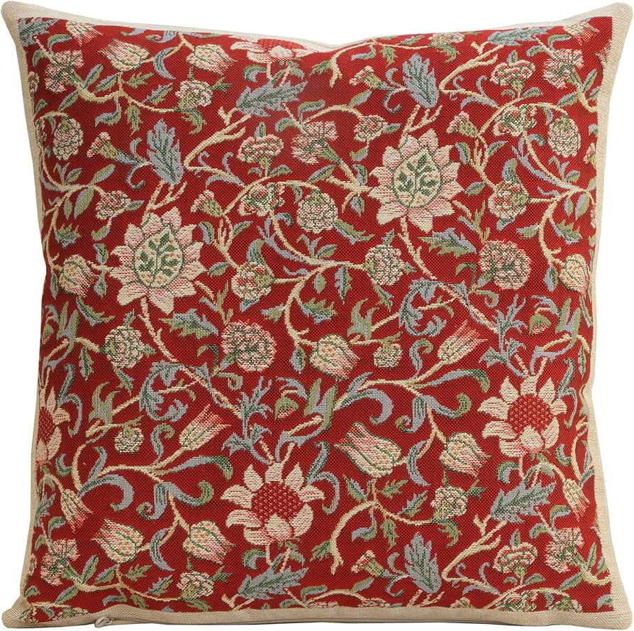 Charlotte Home Furnishings Throw Pillow Covers 16x16 in, Red Flowers Decorative Couch Pillow Cove... | Amazon (US)