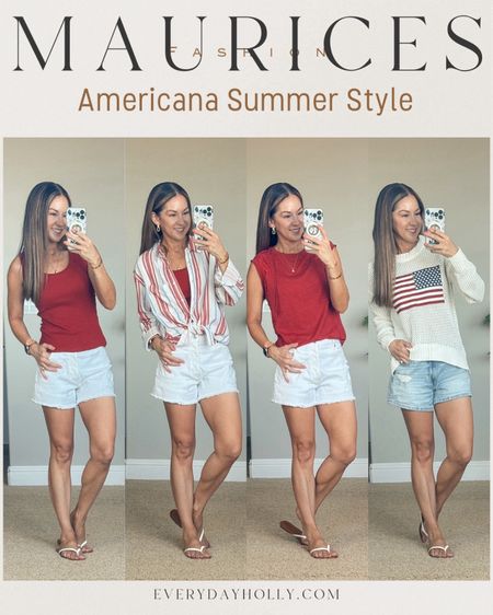 Americana Summer Style

For Reference: I’m 5’1” 107lbs
White shorts - 0 TTS 
Denim  Shorts - 0 (size down)
Tops all size XS

Summer outfits  Summer fashion  Summer style  Americana outfit  Americana style  Casual outfit  Petite fashion  Petite outfit  Americana  White shorts  Red tank top 

#LTKSeasonal #LTKStyleTip