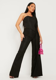 Reyna Black Tailored Trouser | Women's Trousers | MissyEmpire | Missy Empire | Missy Empire (UK)