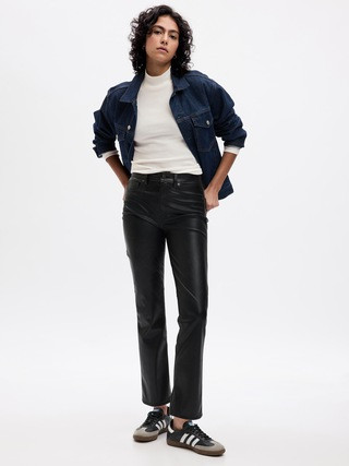 High Rise Vegan Leather Vintage Slim Pants | Gap (US)
