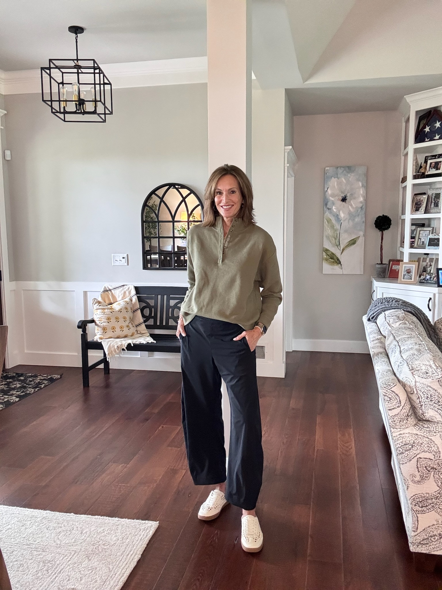 Waffle knit - size large (I wanted an oversized fit) Viral barrel pants - size 8 regular
Casual fall style Viral pants

#LTKMidsize #LTKTall #LTKTravel
