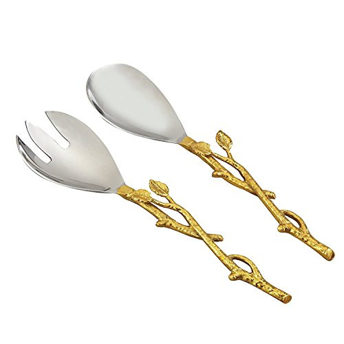 Golden Vine Salad Server Set, 12-Inch, Silver Gold | Amazon (US)
