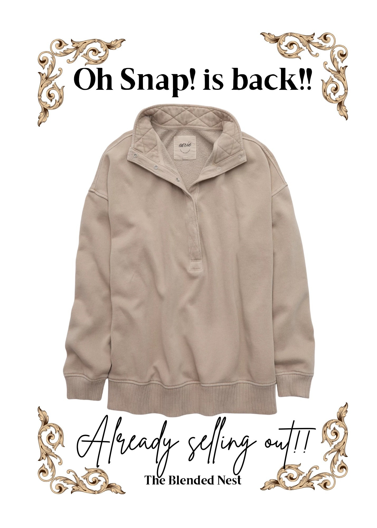 I wore the heck out of these Aerie sweatshirts last year and they’re back!!  And they have 6 pretty colors, too!  I just ordered the Natural, heather gray and I’m waiting for the stone harbor color to come in as it’s sold out in XS. 
***I wear an XS.

#LTKSeasonal #LTKOver40 #LTKFindsUnder50