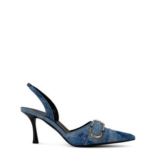 Voyou Slingbacks In Washed Denim | Flannels UK