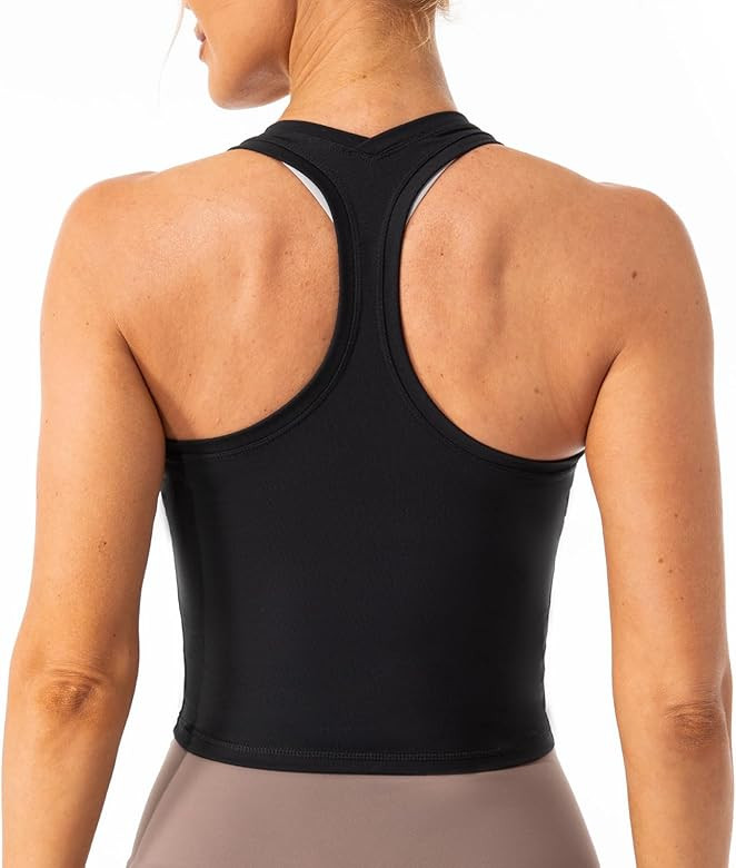 Lavento Women's Racerback Crop Tank Workout Running Yoga Tops | Amazon (US)