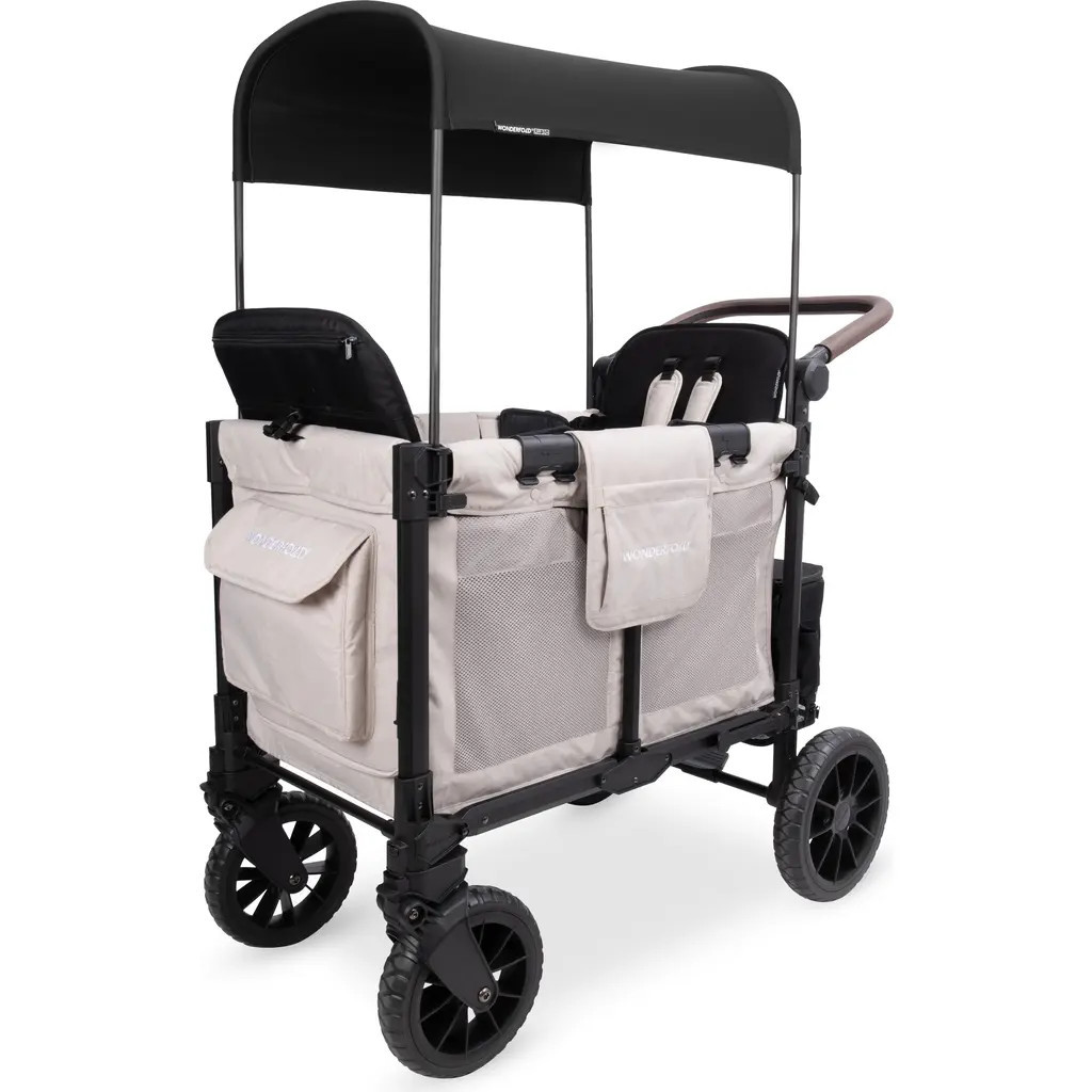 WonderFold W2 Luxe Pro 2-Passenger Multifunctional Stroller Wagon in Oatmeal at Nordstrom | Nordstrom