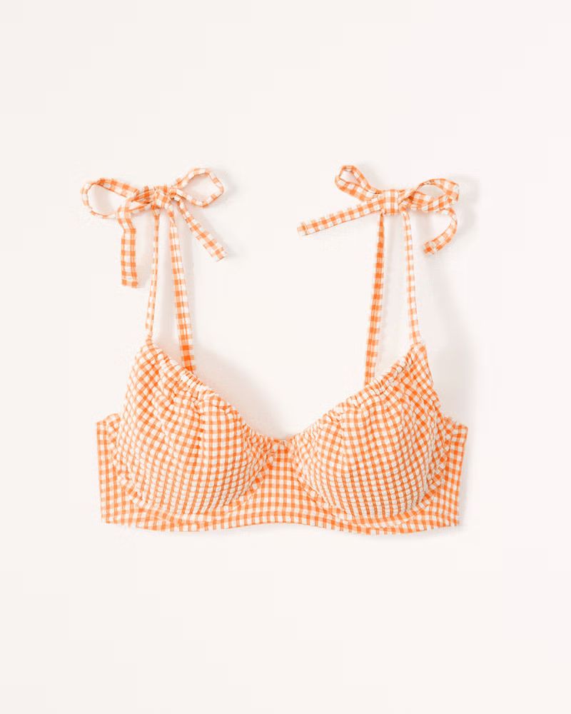 Seersucker Tie-Strap Underwire Bikini Top | Abercrombie & Fitch (US)
