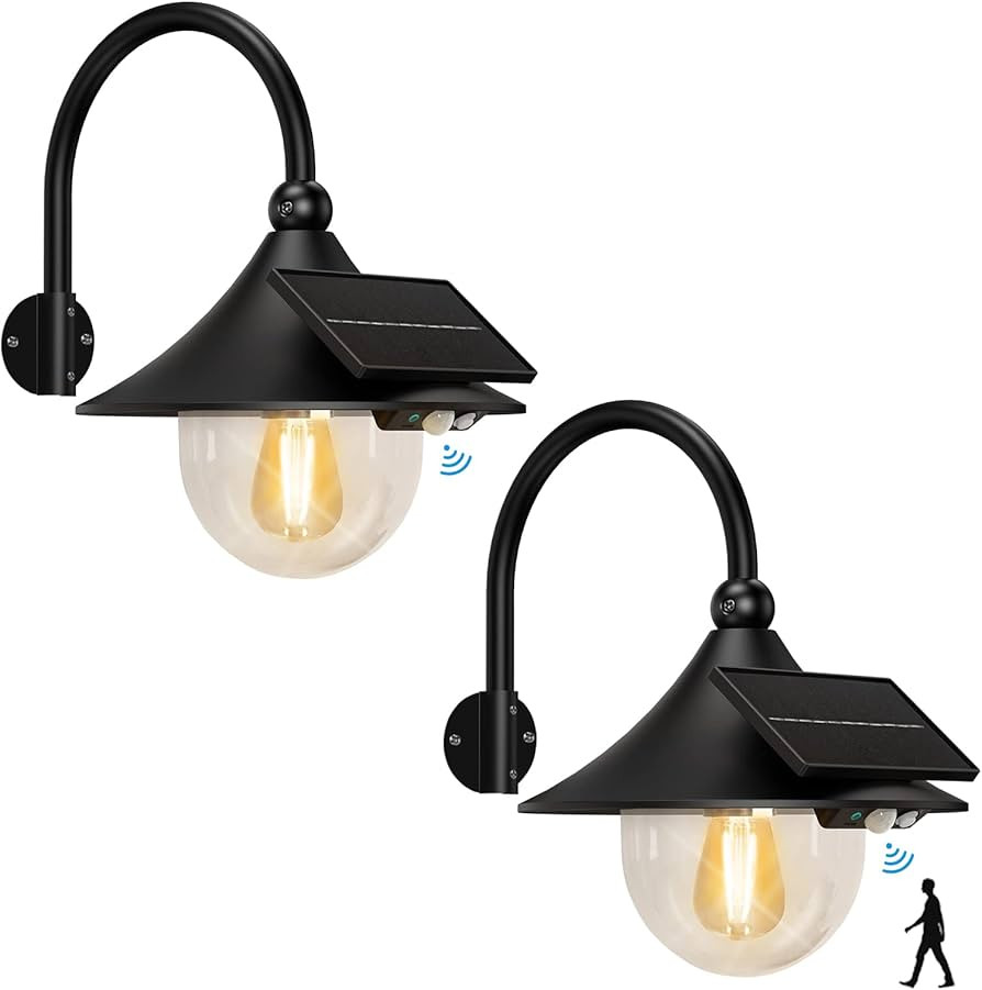 Solar Barn Lights with 3 Lighting Modes & Motion Sensor, Rustic Vintage Solar Shed Light, Waterpr... | Amazon (US)