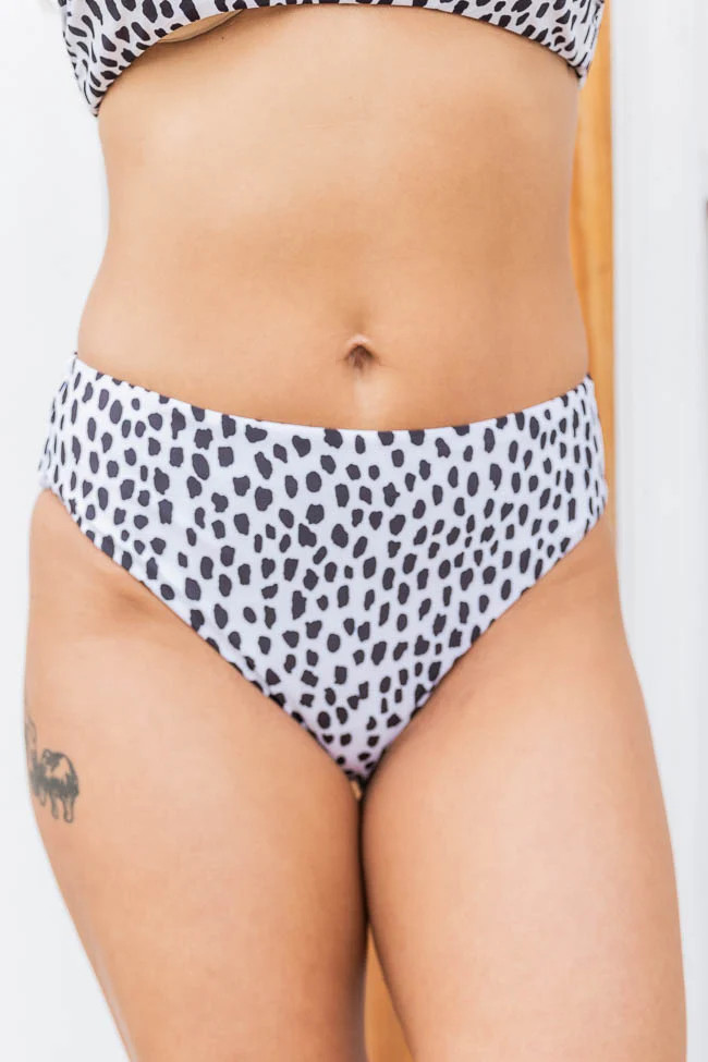 Chase The Waves Spotted White Bikini Bottoms | Pink Lily