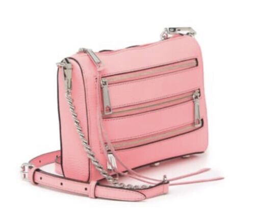 Rebecca Minkoff 5 Zip Leather Crossbody Bag Pink Purse NEW | eBay AU