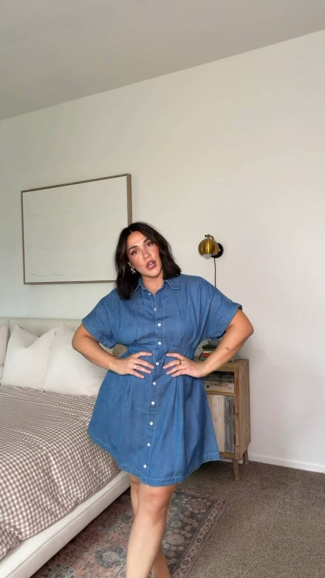 Madewell sale! Copy code in LTK app! Cinch denim waist dress creates an hourglass shape, but it is short so maybe a country concert outfit! 

Size L