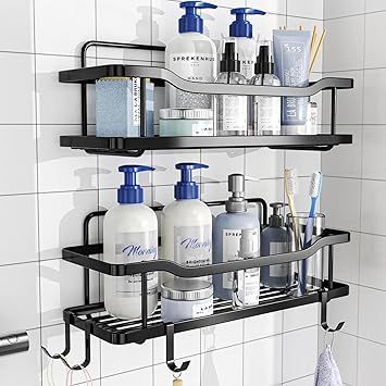 2-Pack Adhesive Shower Caddy, Shower Shelf, No Drilling Rustproof Stainless Steel OMAIRA Shower O... | Amazon (US)