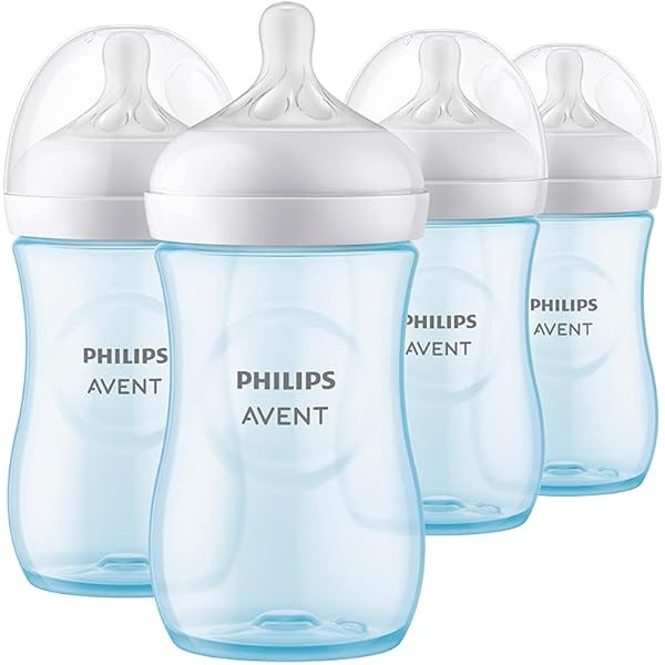 Philips AVENT Natural Baby Bottle with Natural Response Nipple, Blue Baby Gift Set with Snuggle, SCD838/04 | Amazon (US)