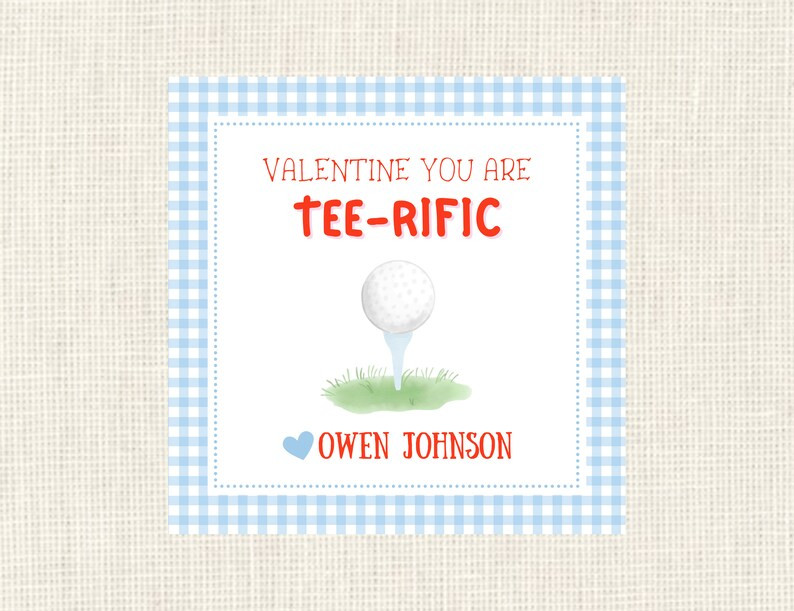 Valentine Class Tags or Stickers Golf Valentine, Watercolor, Printed / Set of 25 - Etsy | Etsy (US)