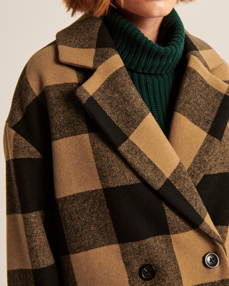 Short Wool-Blend Dad Coat | Abercrombie & Fitch (US)