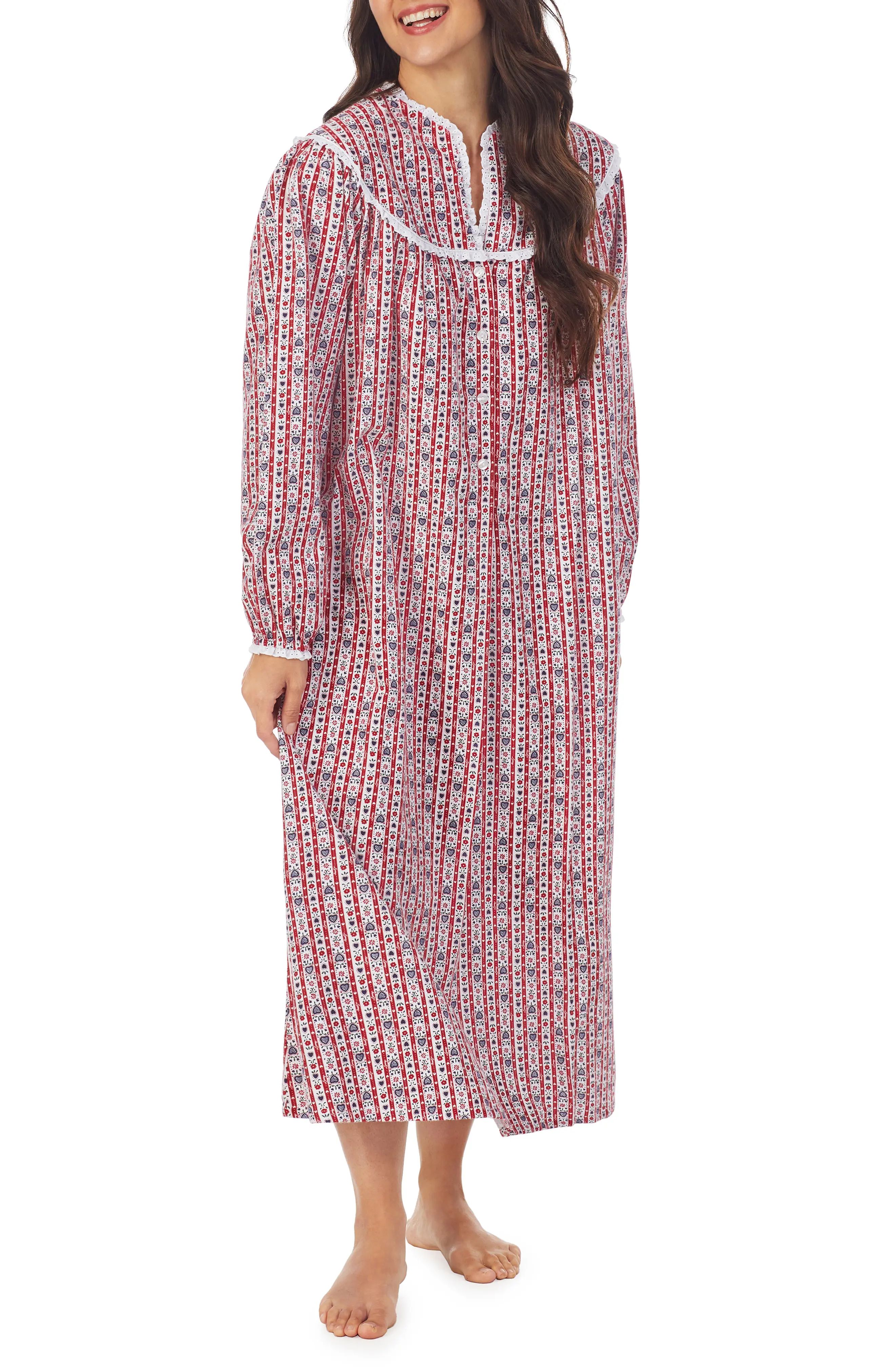 Lanz of Salzburg Ballet Nightgown, Size X-Small in Red Print at Nordstrom | Nordstrom