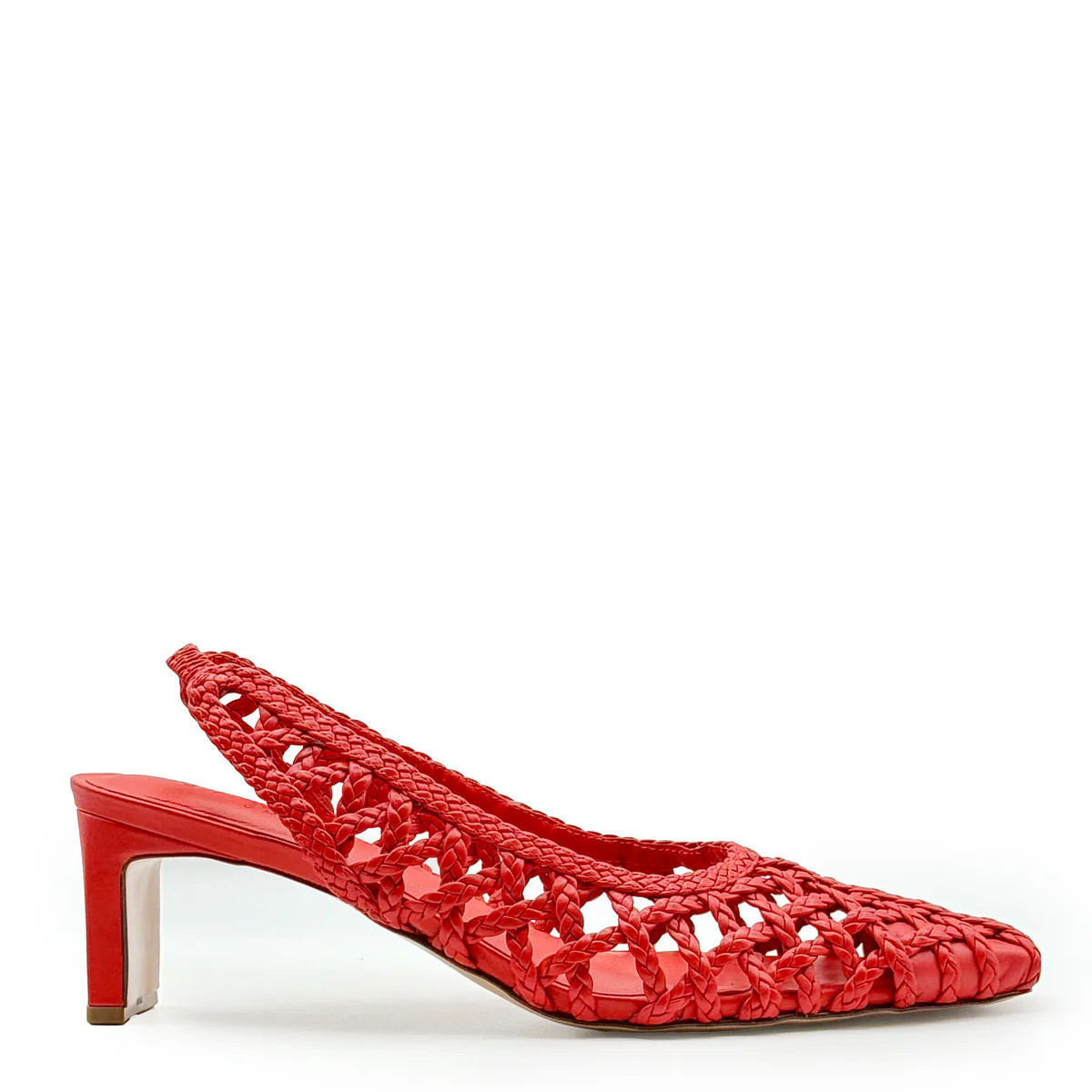 Cora Braided Leather Slingback Heel | DANIELLA SHEVEL, LLC