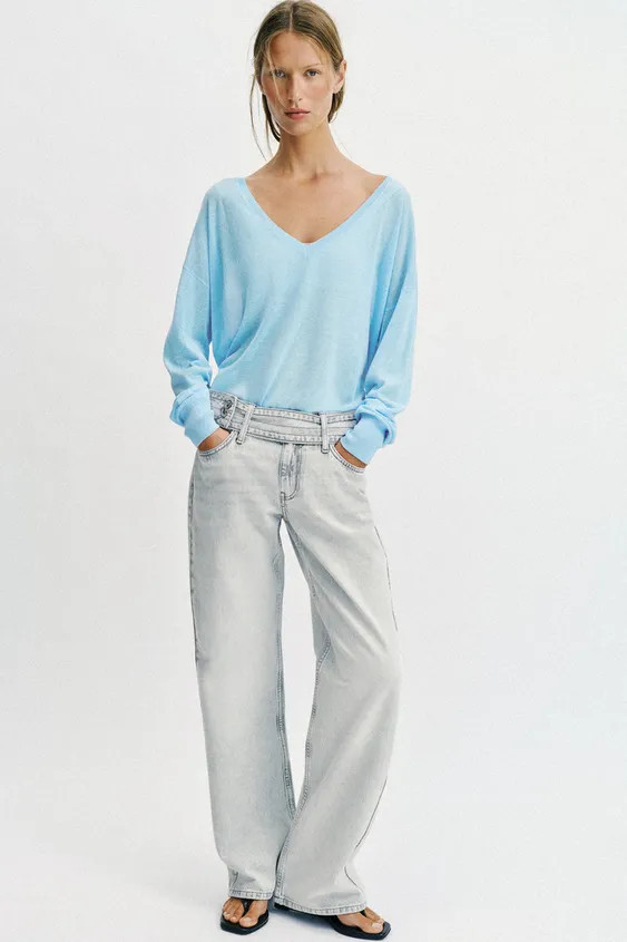 Z1975 STRAIGHT LOW-RISE JEANS WITH BELT | Zara DE
