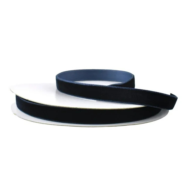 Woven Vintage Velvet Christmas Ribbon, 3/8-Inch, 10-Yard - Navy - Walmart.com | Walmart (US)