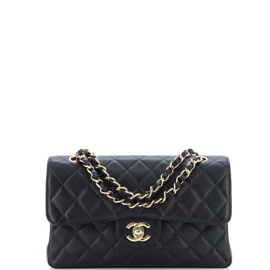 Classic Double Flap Bag Quilted Caviar Small | Rebag