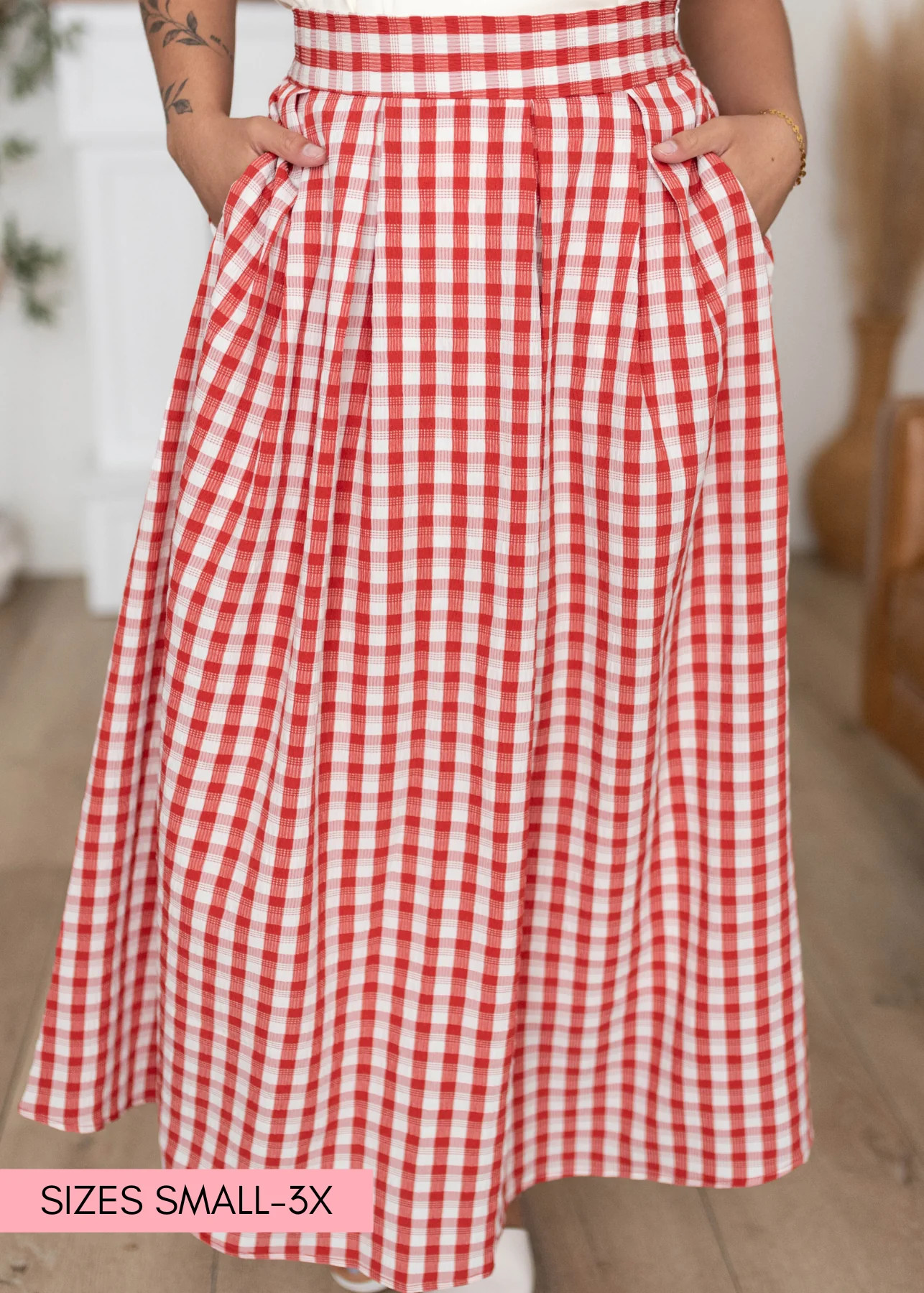 Mallory Red Gingham Skirt | My Sister's Closet Boutique