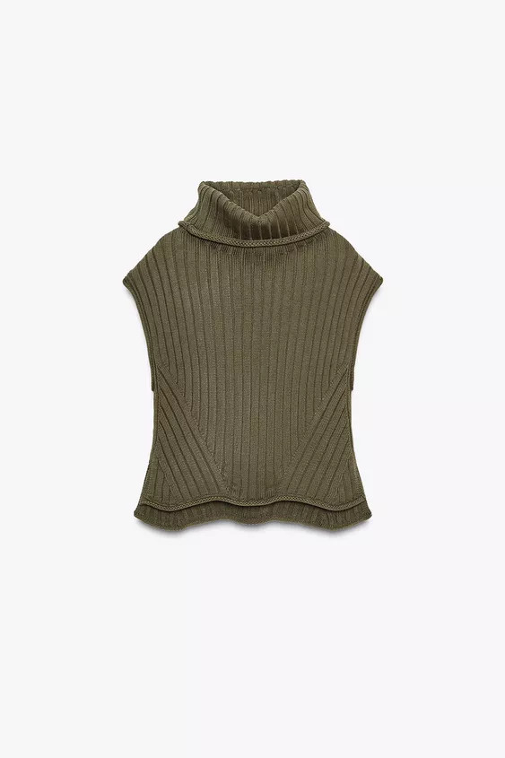 HIGH NECK KNIT VEST | Zara US