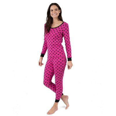 Leveret Womens Two Piece Cotton Pajamas Hearts Black L | Target