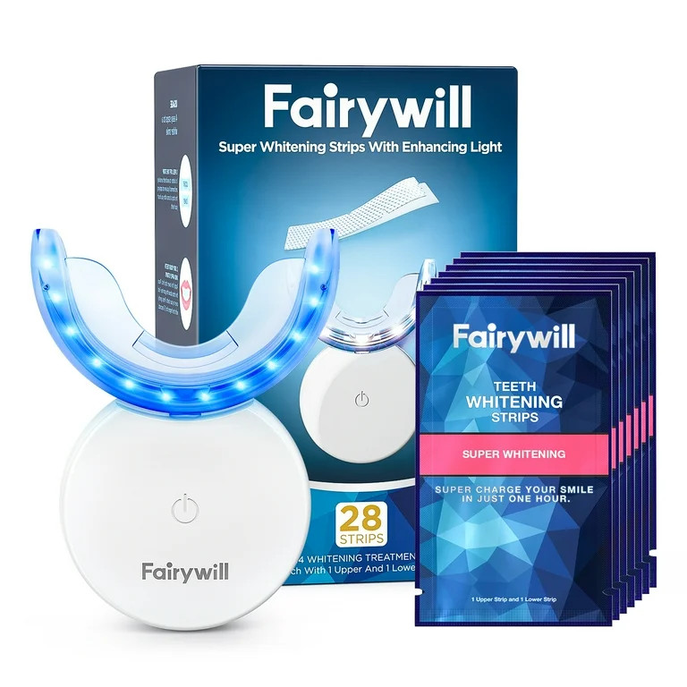 Fairywill Teeth Whitening Kit with LED Light , 28 White strips for Sensitive Teeth with Rechargea... | Walmart (US)