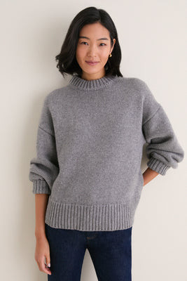 Gray Genevieve Cashmere Wool Blend Crewneck Sweater | Tuckernuck (US)