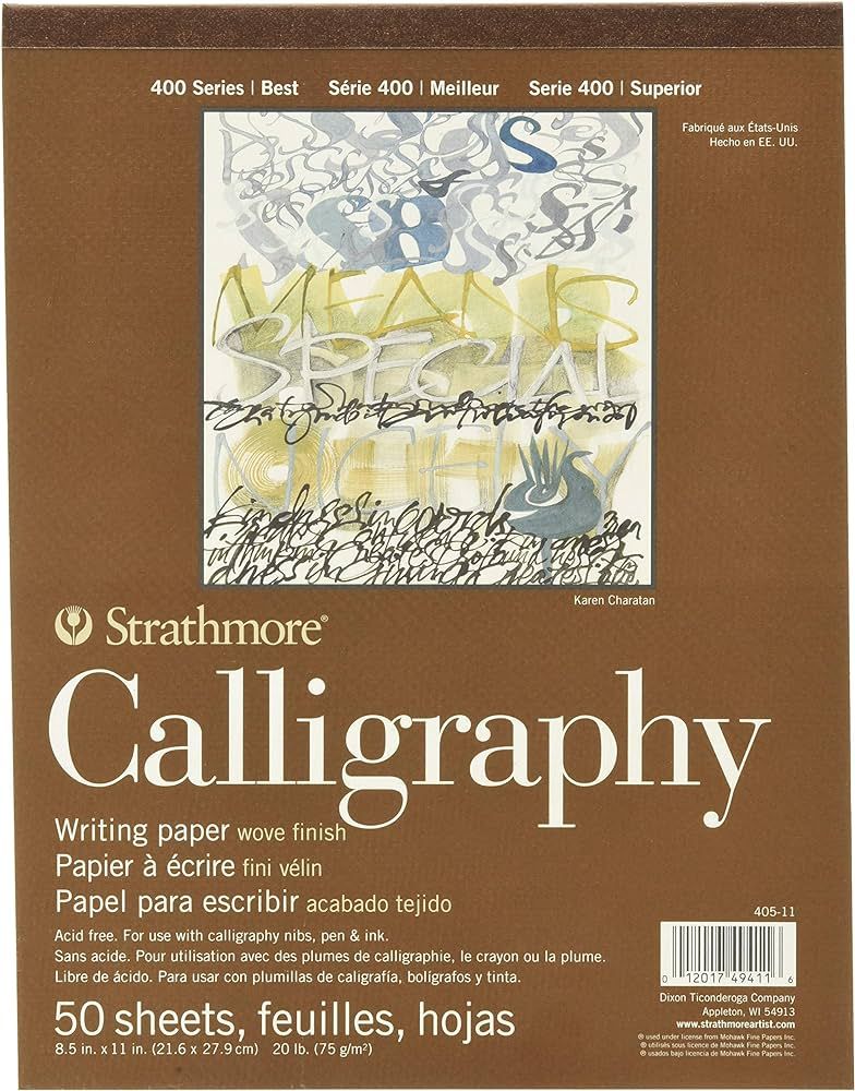 Strathmore STR- 50 Sheet Tape Bound Calligraphy Pad, 8.5 by 11" | Amazon (US)