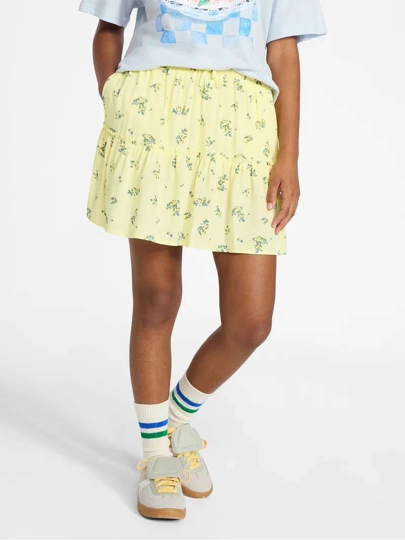 Weekend Academy Girls Tiered Skirt, Sizes 4-18 | Walmart (US)
