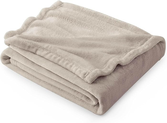 Bedsure GentleSoft Fleece Throw Blanket for Couch Oxford Tan - Lightweight Plush Fuzzy Cozy Soft ... | Amazon (US)