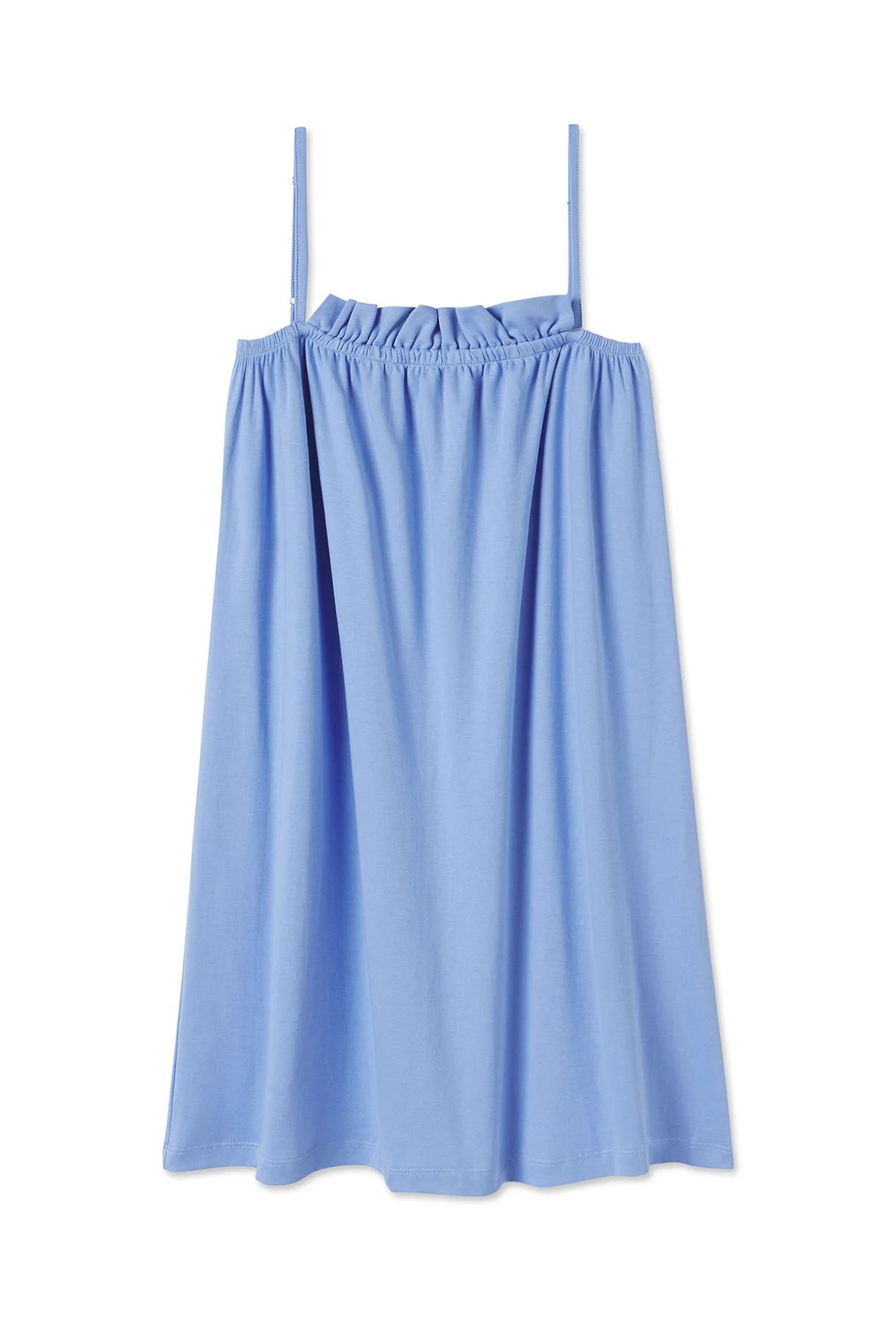 Pima Ruffle Nightgown in Hydrangea | Lake Pajamas