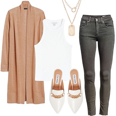 Casual fall outfit
Long camel cardigan
White flats
Gray jeans 

#LTKworkwear #LTKunder50 #LTKunder100