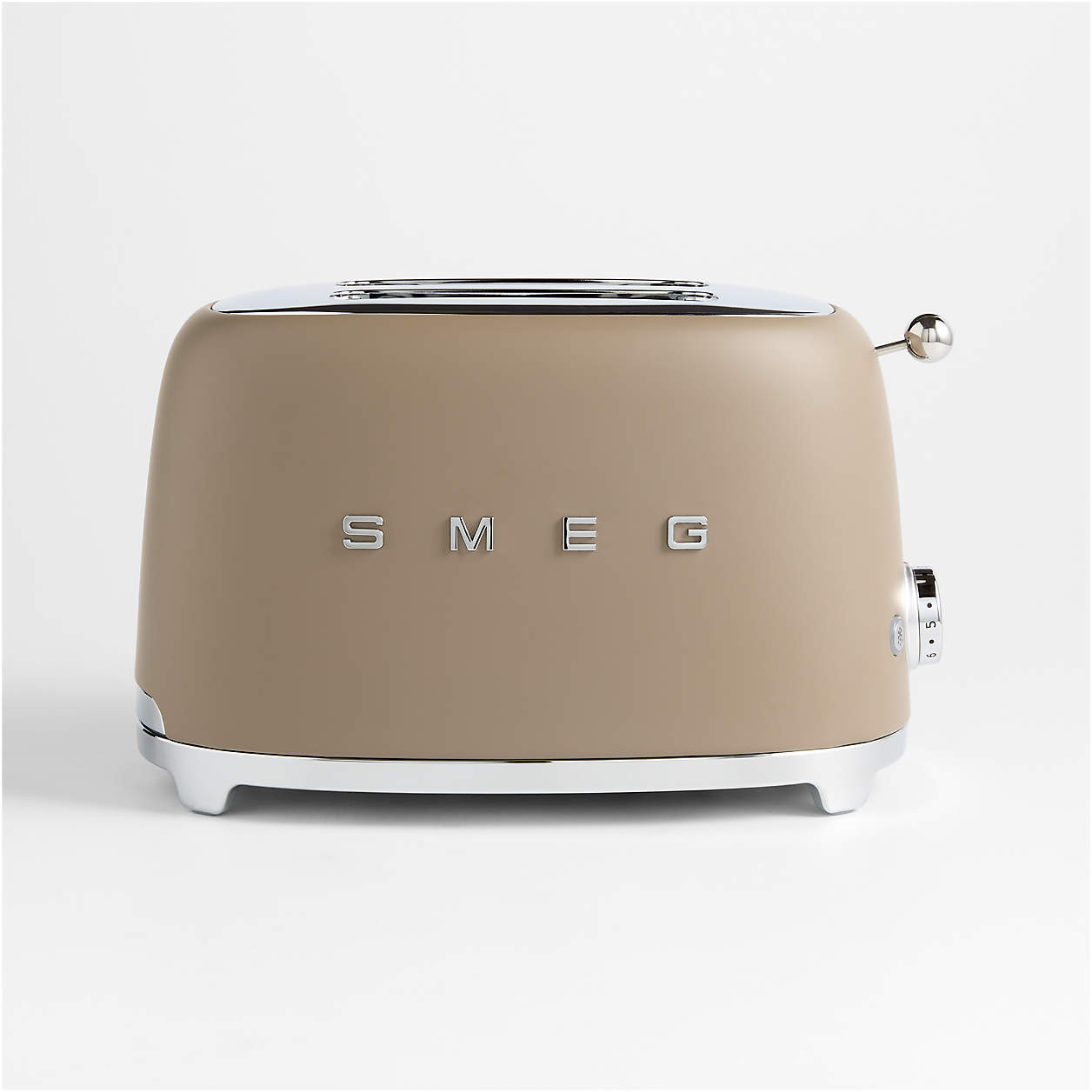 SMEG Matte Mocha 2-Slice Retro Toaster + Reviews | Crate & Barrel | Crate & Barrel