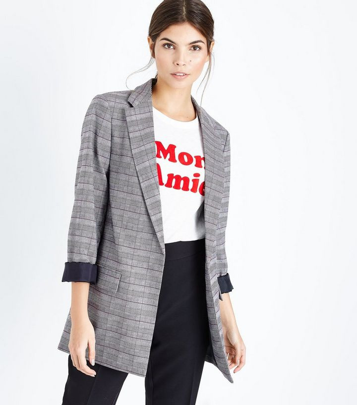 Black And Red Check Blazer | New Look FR