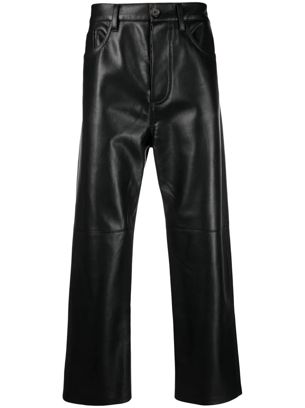 pantalon droit en cuir | Farfetch Global